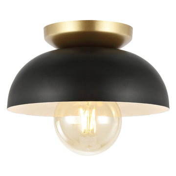 Paulina Classic Industrial Iron LED Flush Mount - JONATHAN Y